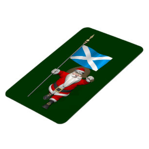Santa Claus With Ensign Of Scotland Magnet