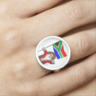 Santa Claus With Ensign Of South Africa Ring