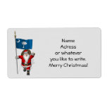 Santa Claus With Ensign Of South Carolina Label
