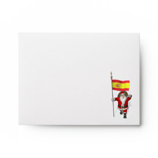 Santa Claus With Ensign Of Spain Envelope
