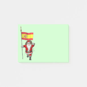 Santa Claus With Ensign Of Spain Post-it Notes