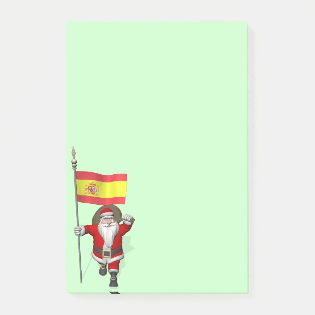 Santa Claus With Ensign Of Spain Post-it Notes (Front)