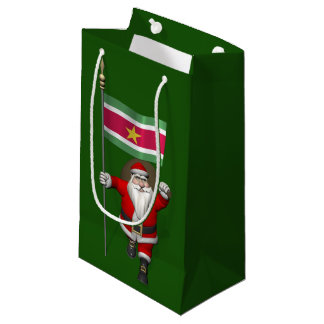 Santa Claus With Ensign Of Suriname Small Gift Bag