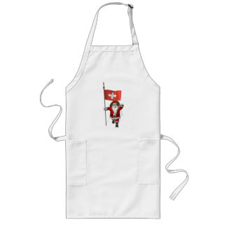 Santa Claus With Ensign Of Switzerland Long Apron