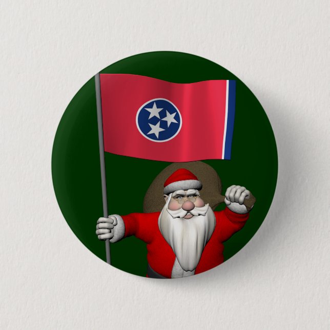 Santa Claus With Ensign Of Tennessee Button (Front)