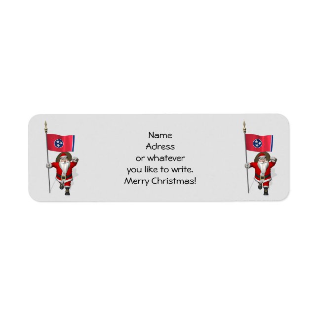 Santa Claus With Ensign Of Tennessee Label (Front)