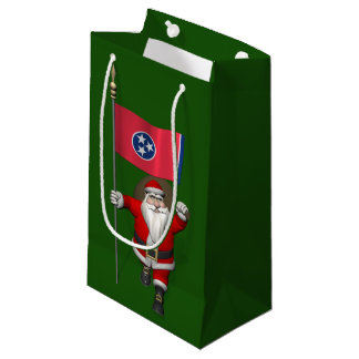 Santa Claus With Ensign Of Tennessee Small Gift Bag