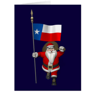 Santa Claus With Ensign Of Texas