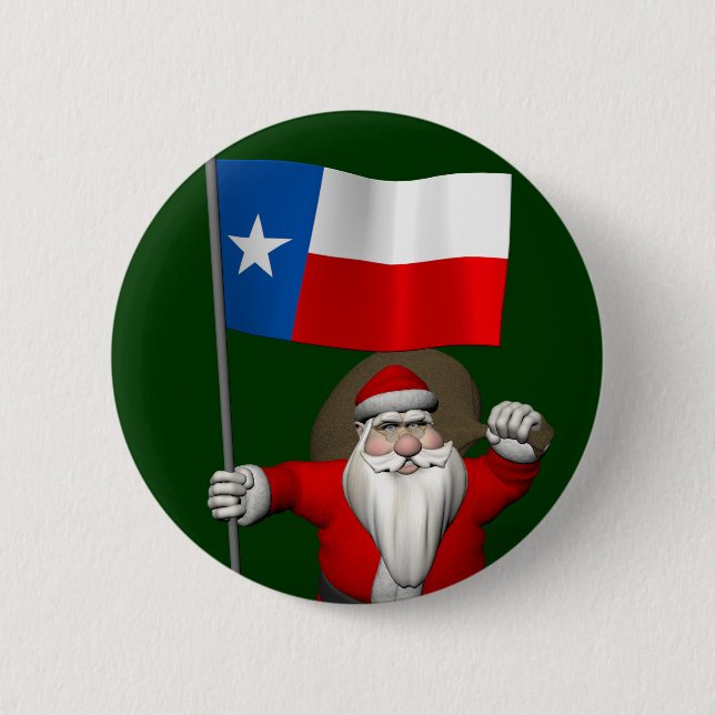 Santa Claus With Ensign Of Texas Button (Front)