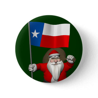 Santa Claus With Ensign Of Texas Button