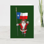 Santa Claus With Ensign Of Texas Holiday Card