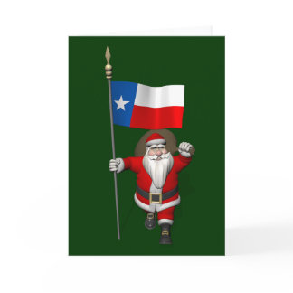 Santa Claus With Ensign Of Texas Holiday Card