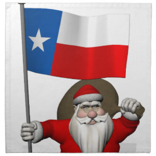 Santa Claus With Ensign Of Texas Napkin