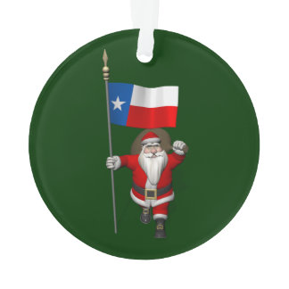 Santa Claus With Ensign Of Texas Ornament