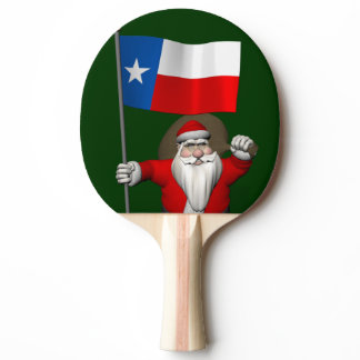 Santa Claus With Ensign Of Texas Ping-Pong Paddle