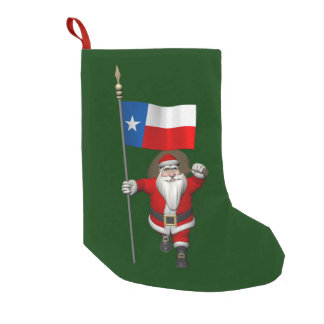 Santa Claus With Ensign Of Texas Small Christmas Stocking