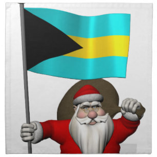 Santa Claus With Ensign Of The Bahamas Napkin
