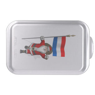 Santa Claus With Ensign Of The Netherlands Cake Pan