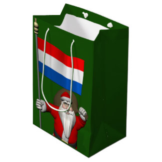 Santa Claus With Ensign Of The Netherlands Medium Gift Bag
