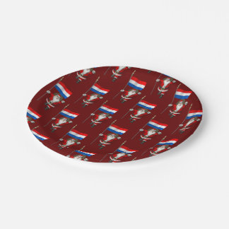 Santa Claus With Ensign Of The Netherlands Paper Plates