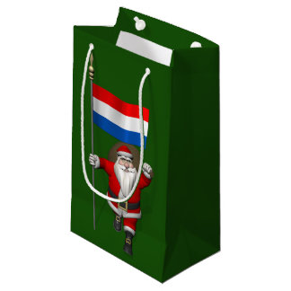 Santa Claus With Ensign Of The Netherlands Small Gift Bag