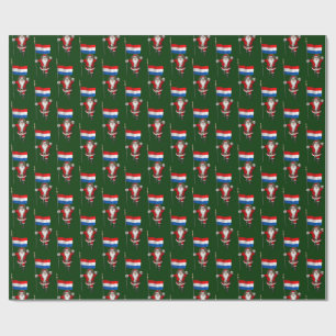 Santa Claus With Ensign Of The Netherlands Wrapping Paper