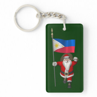 Santa Claus With Ensign Of The Philippines Keychain