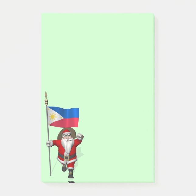 Santa Claus With Ensign Of The Philippines Post-it Notes (Front)