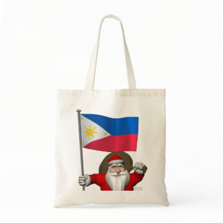 Santa Claus With Ensign Of The Philippines Tote Bag