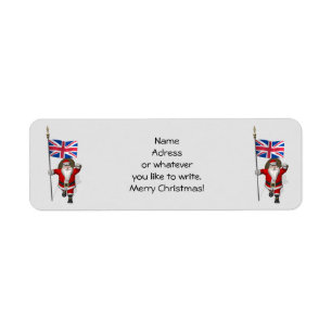 Santa Claus With Ensign Of The UK Label