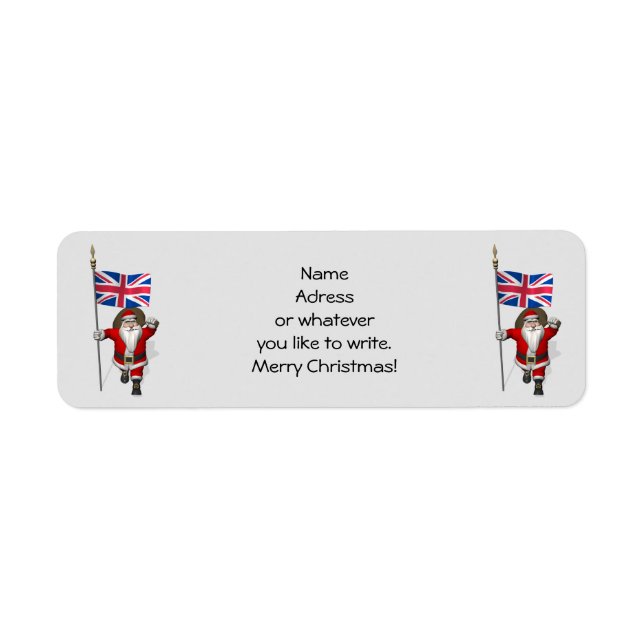 Santa Claus With Ensign Of The UK Label (Front)