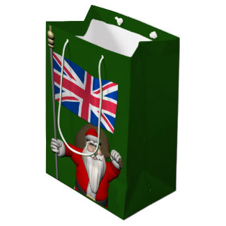 Santa Claus With Ensign Of The UK Medium Gift Bag