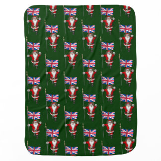 Santa Claus With Ensign Of The UK Receiving Blanket
