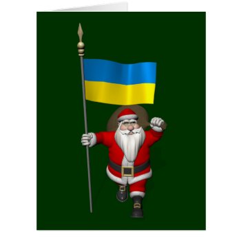 Santa Claus With Ensign Of The Ukraine by santa_world_flags at Zazzle