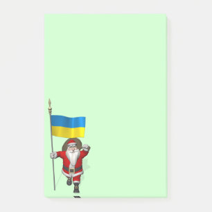 Santa Claus With Ensign Of The Ukraine Post-it Notes