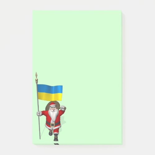 Santa Claus With Ensign Of The Ukraine Post_it Notes