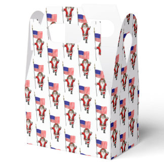 Santa Claus With Ensign Of The USA Favor Boxes