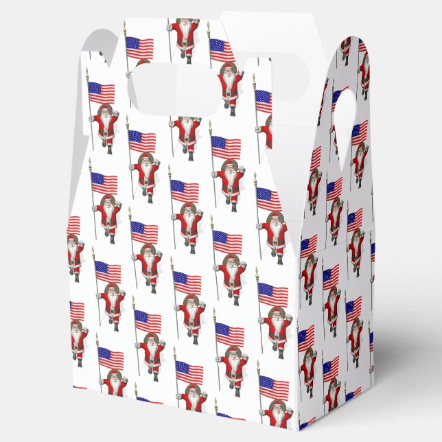 Santa Claus With Ensign Of The USA Favor Boxes (Opened)