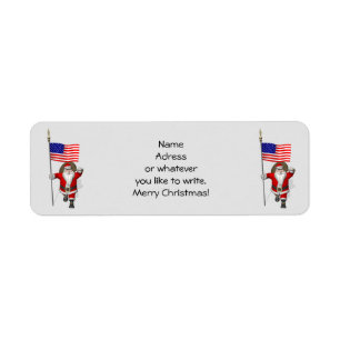 Santa Claus With Ensign Of The USA Label
