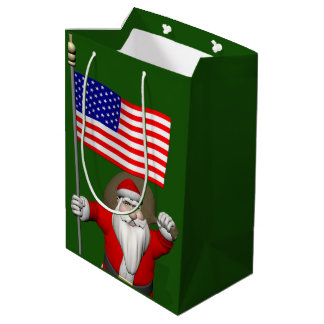 Santa Claus With Ensign Of The USA Medium Gift Bag