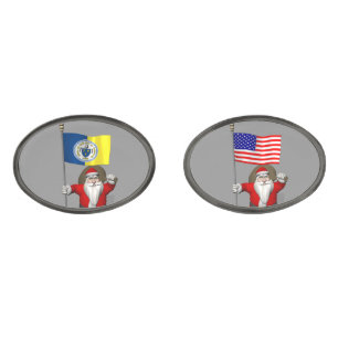 Santa Claus With Ensign Of Trenton NJ Cufflinks