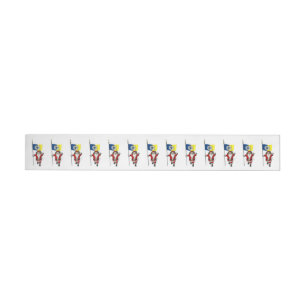 Santa Claus With Ensign Of Trenton NJ Wrap Around Label