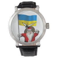 Santa Claus With Ensign Of Ukraine