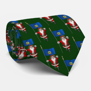 Santa Claus With Ensign Of Vermont Neck Tie