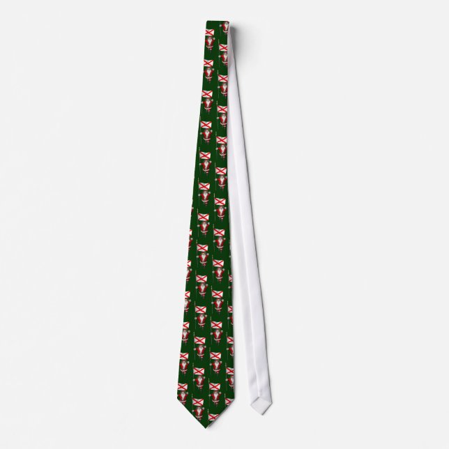 Santa Claus With Flag Of Alabama Neck Tie (Front)