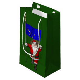 Santa Claus With Flag Of Alaska Small Gift Bag