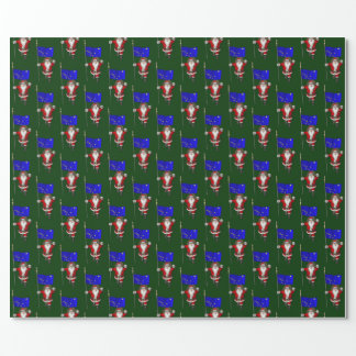 Santa Claus With Flag Of Alaska Wrapping Paper