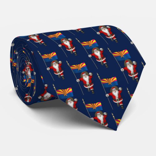 Santa Claus With Flag Of Arizona Tie