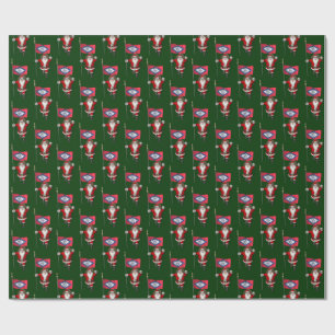 Santa Claus With Flag Of Arkansas Wrapping Paper