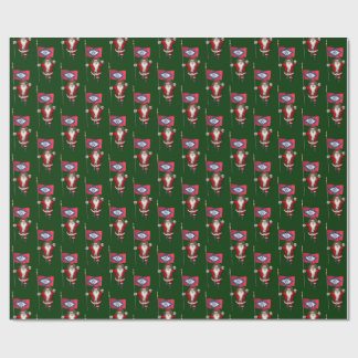 Santa Claus With Flag Of Arkansas Wrapping Paper